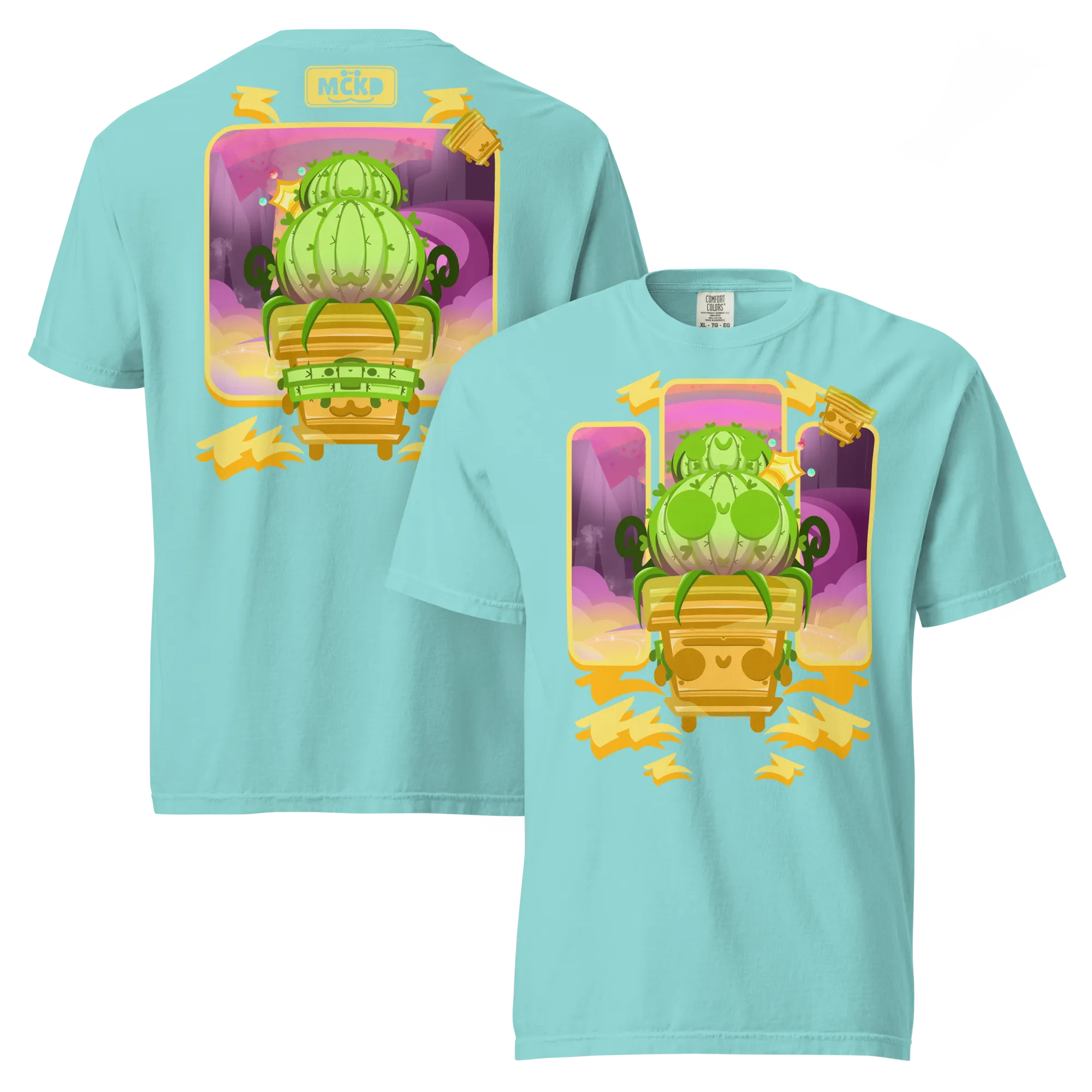 Cacti 0 - Heavy Cotton Shirt t-shirt colorway preview: Lagoon Blue — mckd.studio