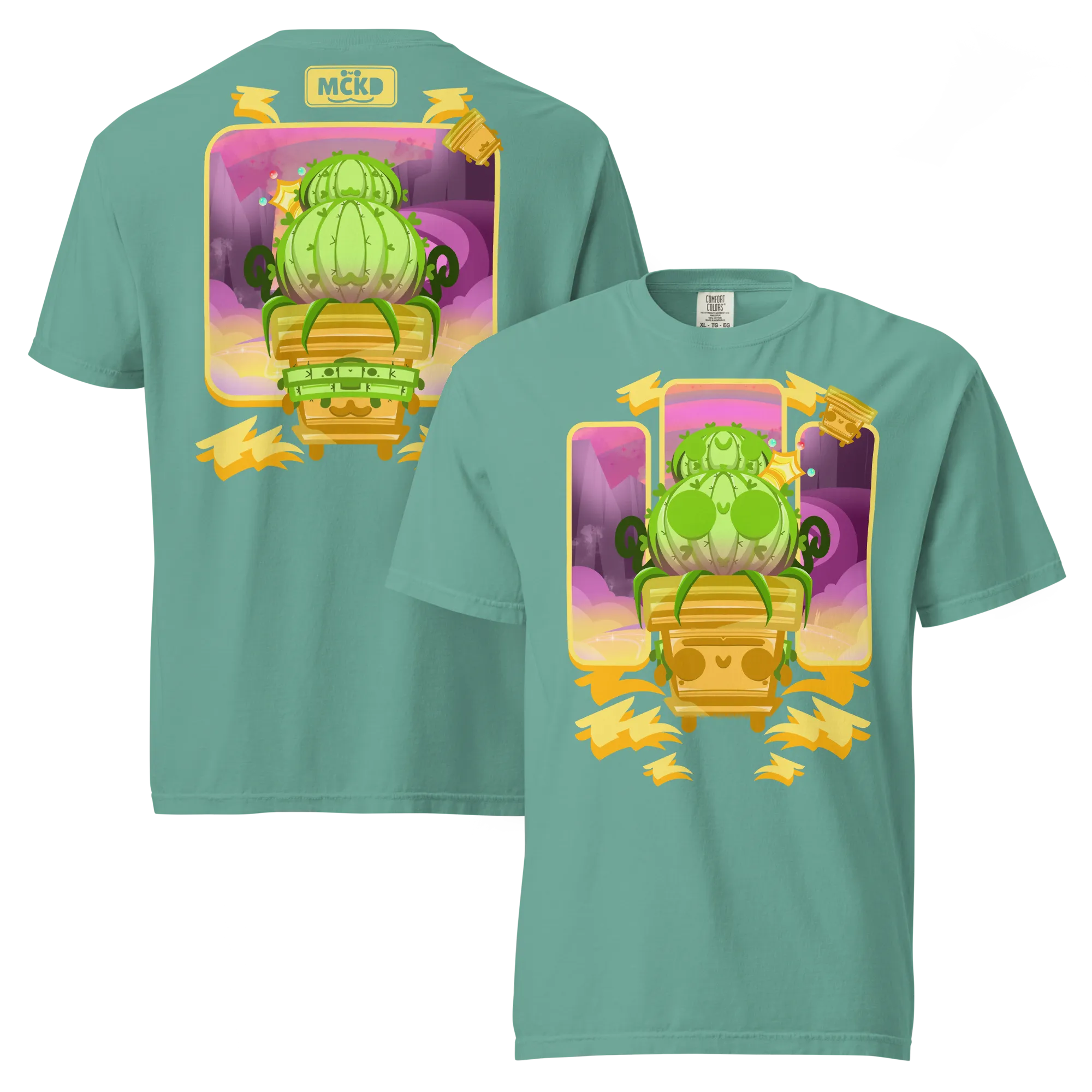 Cacti 0 - Heavy Cotton Shirt t-shirt colorway preview: Seafoam — mckd.studio