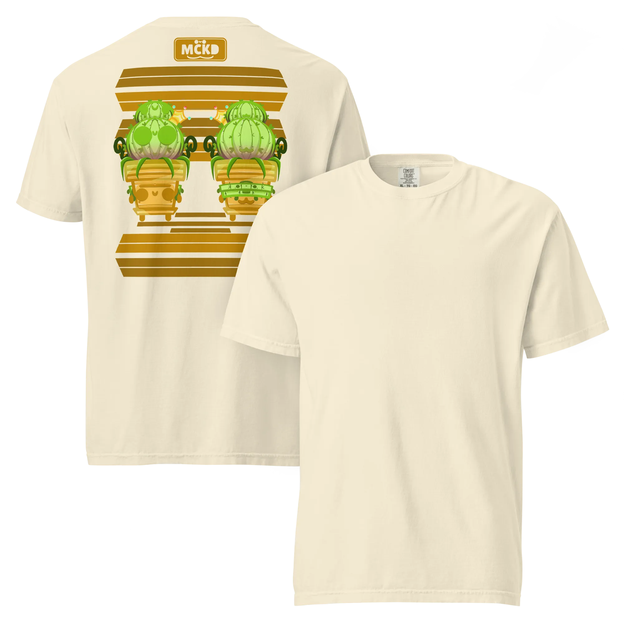 Cacti Back 0 - Heavy Cotton Shirt t-shirt colorway preview: Ivory — mckd.studio