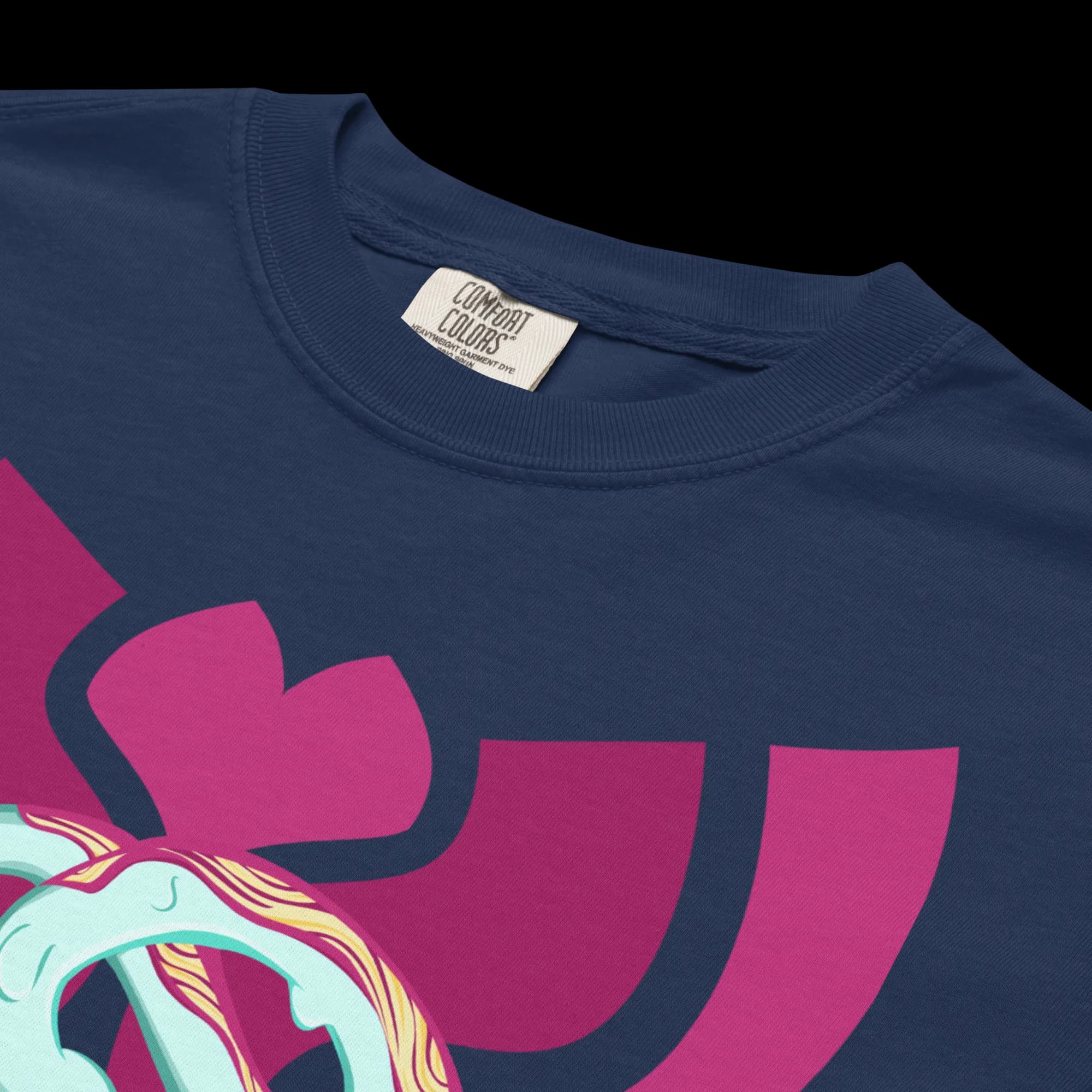 Close-up on front print design details — Cupi 0 - Heavy Cotton Shirt — Machikoulidana / mckd.studio