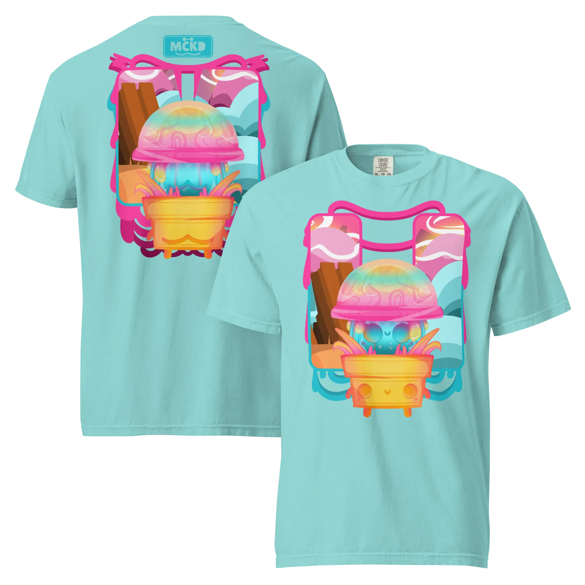 Mushi 0 - Heavy Cotton Shirt t-shirt colorway preview: Lagoon Blue — mckd.studio